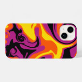 Spill - Oranje, zwart, roze en geel iPhone Hoesje (Achterkant horizontaal)