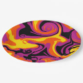 Spill - Oranje, zwart, roze en geel Papieren Bordje (Gekanteld)