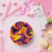 Spill - Oranje, zwart, roze en geel Papieren Kommen (Feest)