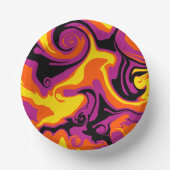 Spill - Oranje, zwart, roze en geel Papieren Kommen (Voorkant)