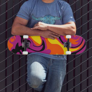 Spill - Oranje, zwart, roze en geel Persoonlijk Skateboard