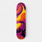 Spill - Oranje, zwart, roze en geel Persoonlijk Skateboard (Voorkant)