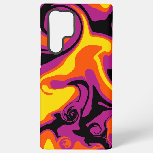 Spill - Oranje, zwart, roze en geel Samsung Galaxy Hoesje (Achterkant)