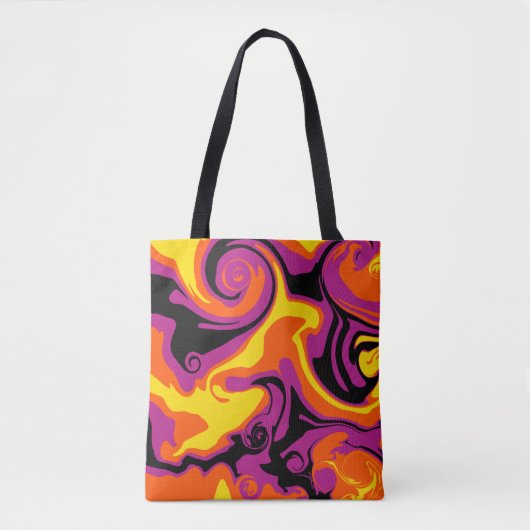 Spill - Oranje, zwart, roze en geel Tote Bag (Voorkant)