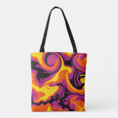 Spill - Oranje, zwart, roze en geel Tote Bag (Achterkant)