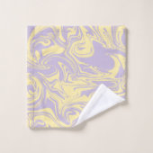 Spill - Pastel - Geel en Paars Bad Handdoek (Wasdoekje)