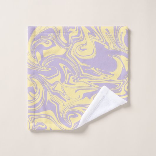 Spill - Pastel - Geel en Paars Bad Handdoek (Wasdoekje)