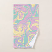 Spill - Pastel roze, geel, Paars en groen Bad Handdoek (Handdoek)