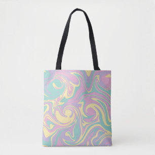 Spill - Pastel roze, geel, Paars en groen Tote Bag