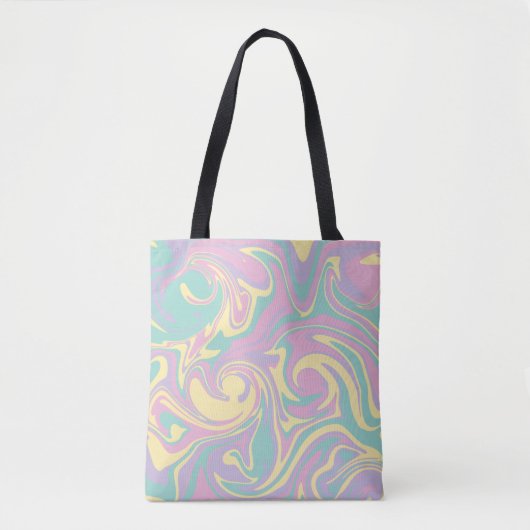 Spill - Pastel roze, geel, Paars en groen Tote Bag (Voorkant)