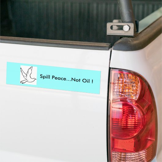 Spill Peace...geen olie! duif Bumpersticker (Op Truck)