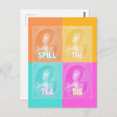 "Spill the Tea Sis" ( portret pop kunst) Briefkaart (Voorkant / Achterkant)