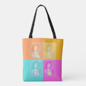 "Spill the Tea Sis" ( portret pop kunst) Tote Bag (Achterkant)