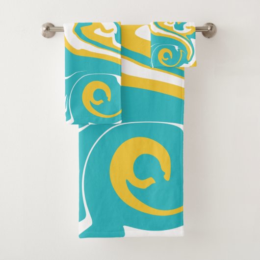 Spill - Turquoise en Yellow Bad Handdoek (Insitu)