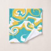 Spill - Turquoise en Yellow Bad Handdoek (Wasdoekje)