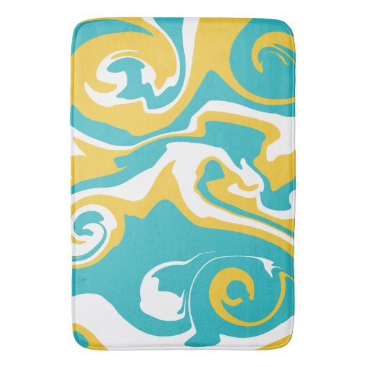 Spill - Turquoise en Yellow Badmat (Voorkant Verticaal)