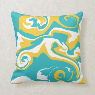 Spill - Turquoise en Yellow Kussen