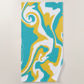 Spill - Turquoise en Yellow Strandlaken (Voorkant)