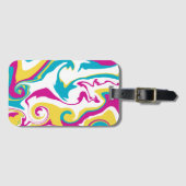 Spill - Turquoise, Geel, Roze en Wit Bagagelabel (Voorkant (horizontaal))