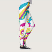 Spill - Turquoise, Geel, Roze en Wit Leggings (Rechts)