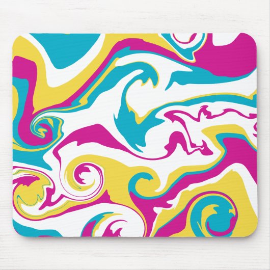 Spill - Turquoise, Geel, Roze en Wit Muismat (Voorkant)