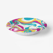 Spill - Turquoise, Geel, Roze en Wit Papieren Kommen (Gebogen)