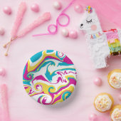 Spill - Turquoise, Geel, Roze en Wit Papieren Kommen (Feest)