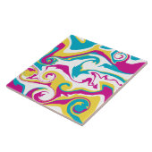 Spill - Turquoise, Geel, Roze en Wit Tegeltje (Zijkant)