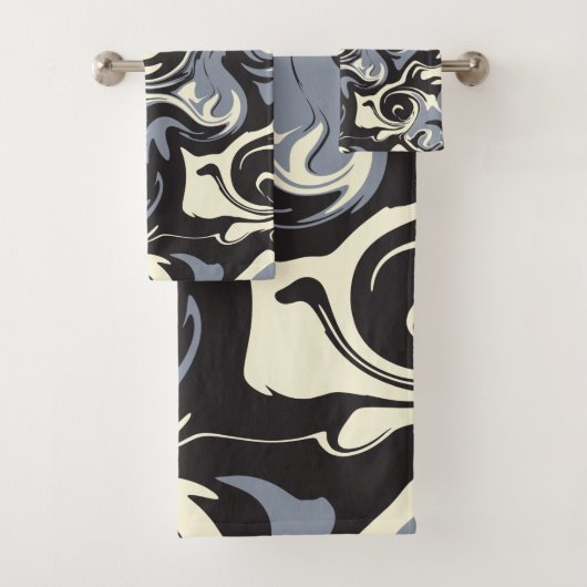 Spill - zwart, grijs en crème bad handdoek (Insitu)