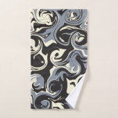Spill - zwart, grijs en crème bad handdoek (Handdoek)