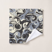 Spill - zwart, grijs en crème bad handdoek (Wasdoekje)