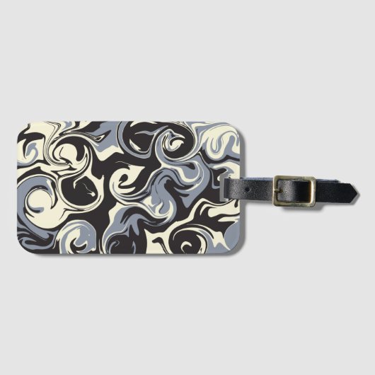 Spill - zwart, grijs en crème bagagelabel (Voorkant (horizontaal))