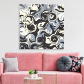 Spill - zwart, grijs en crème canvas afdruk (Insitu (Woonkamer))