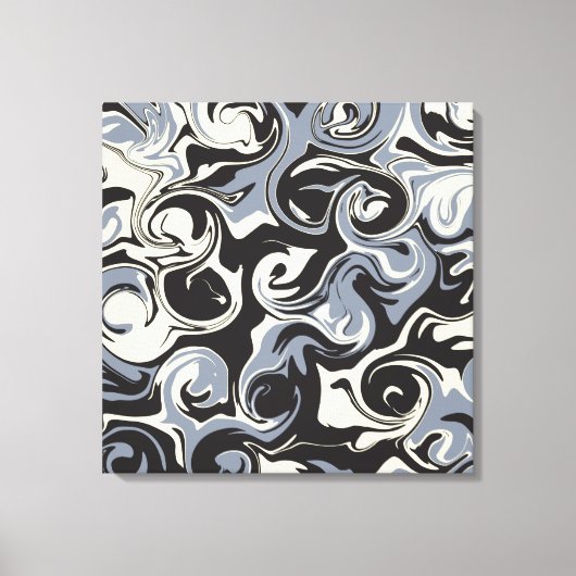 Spill - zwart, grijs en crème canvas afdruk (Voorkant)