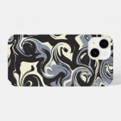 Spill - zwart, grijs en crème iPhone hoesje (Achterkant horizontaal)