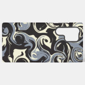 Spill - zwart, grijs en crème samsung galaxy hoesje (Achterkant horizontaal)