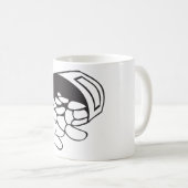 Spilled Beans Black and White Outline Koffiemok (Voorkant rechts)