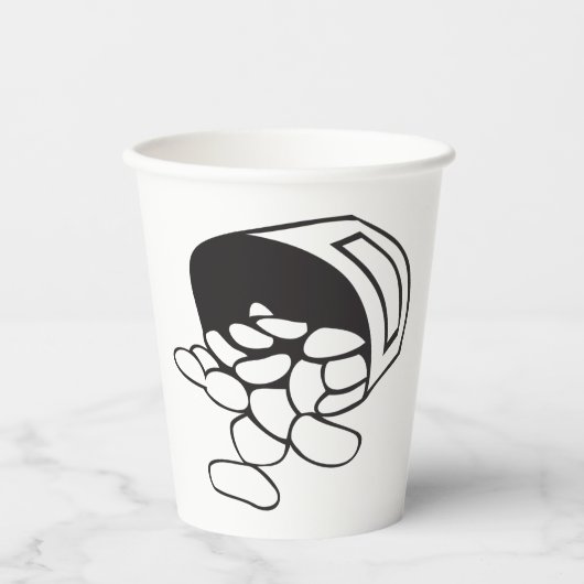 Spilled Beans Black and White Outline Papieren Bekers (Voorkant)