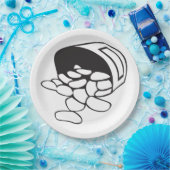 Spilled Beans Black and White Outline Papieren Bordje (Feest)