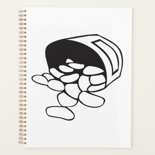 Spilled Beans Black and White Outline Planner (Voorkant)