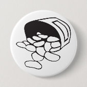 Spilled Beans Black and White Outline Ronde Button 7,6 Cm (Voorkant)