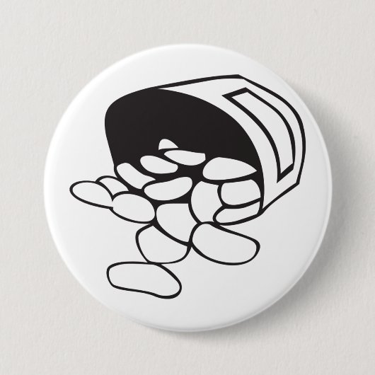 Spilled Beans Black and White Outline Ronde Button 7,6 Cm (Voorkant)