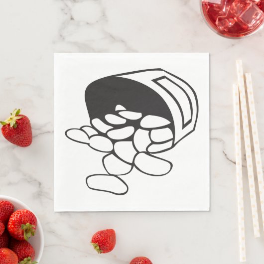 Spilled Beans Black and White Outline Servet (Insitu)