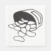 Spilled Beans Black and White Outline Servet (Voorkant)