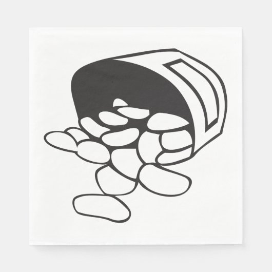 Spilled Beans Black and White Outline Servet (Voorkant)