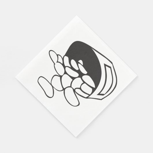 Spilled Beans Black and White Outline Servet (Hoek)