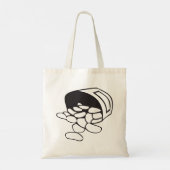 Spilled Beans Black and White Outline Tote Bag (Achterkant)