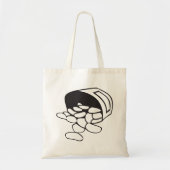 Spilled Beans Black and White Outline Tote Bag (Voorkant)