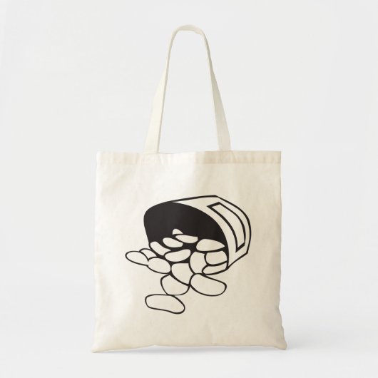 Spilled Beans Black and White Outline Tote Bag (Voorkant)
