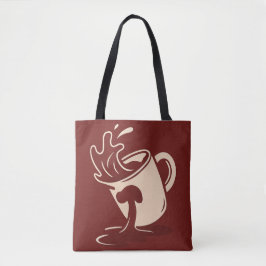 Spilled Drama – Artistic Coffee Mok Illustratie D Tote Bag